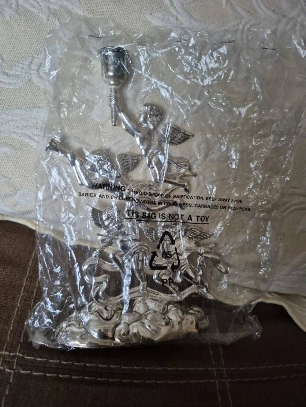 Vintage Godinger Art Co Silver Plated Angel Candle Holder Christmas Decor